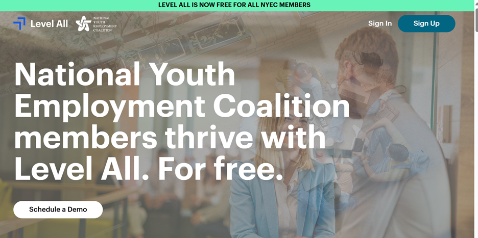 Youth employment coalition website banner