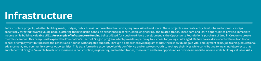 Blue banner titled "Infrastructure" with paragraph