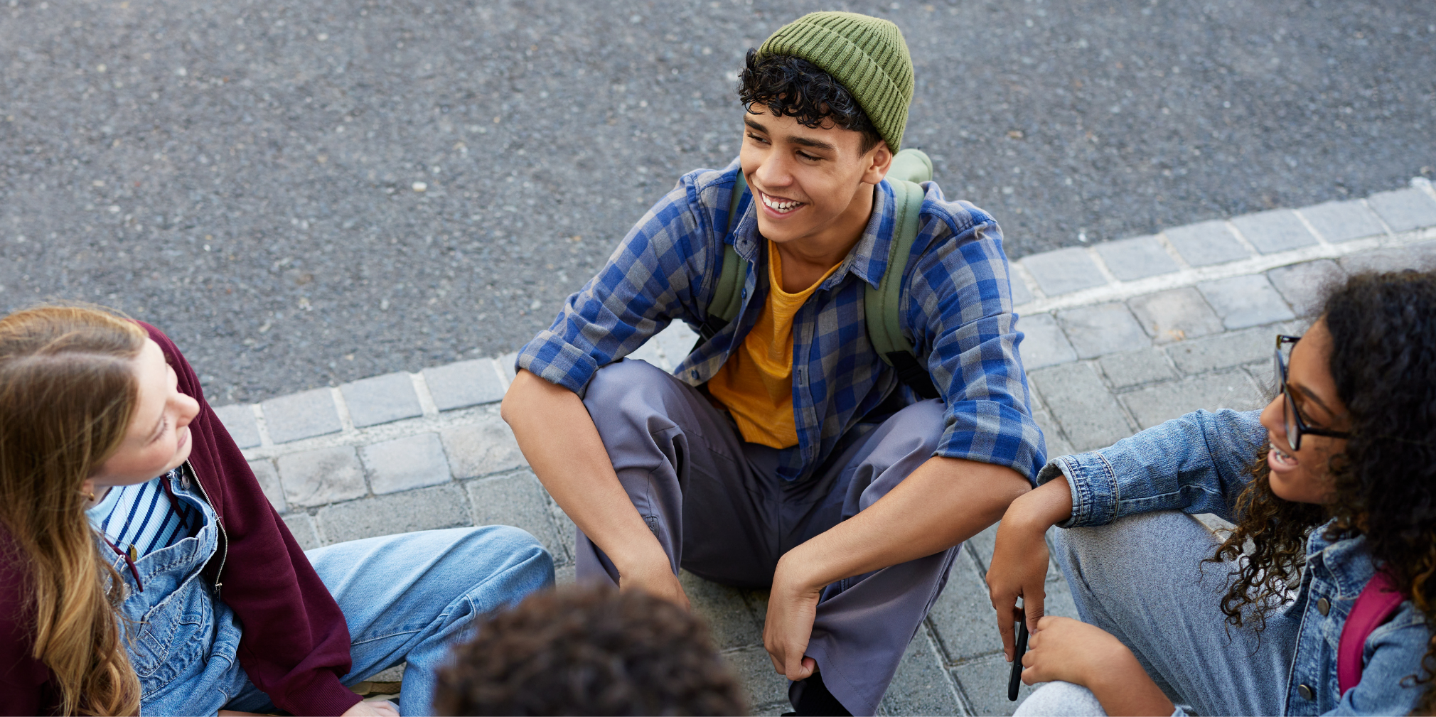 Youth connecting outdoors